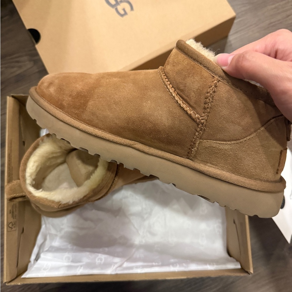 UGG Tan Suede Slip-On Boots